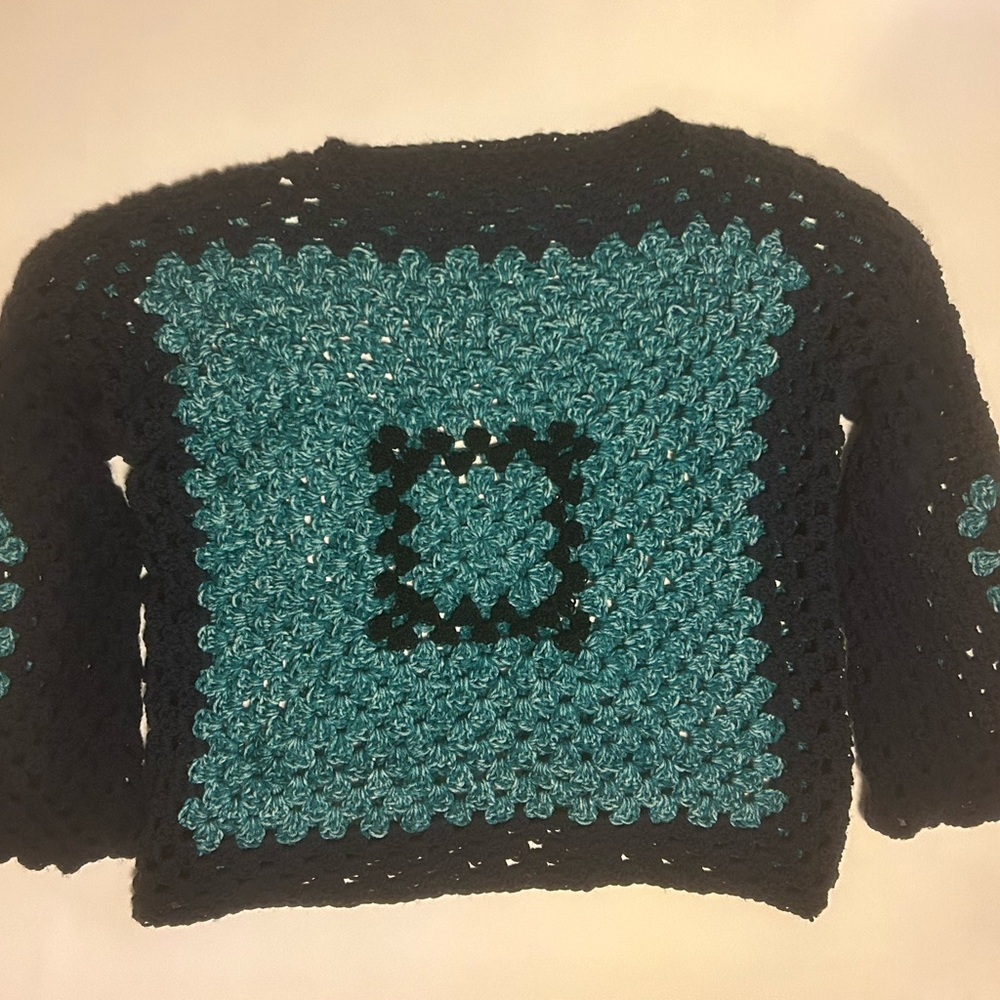 Crochet granny square sweater